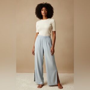 Grace Soft Blue Wide-Leg Pants